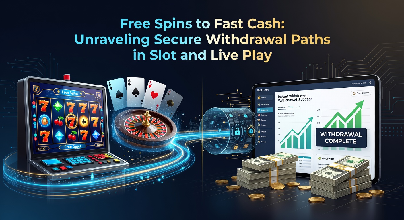 Darstellung eines Spielers, der Free Spins aktiviert und Gewinne in Echtgeld umwandelt, mit sicheren Auszahlungssymbolen im Hintergrund